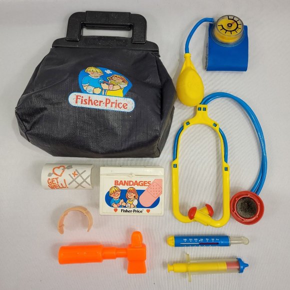 Fisher-Price Other - Fisher-Price Vintage 1987 Medical Kit #2010 Carry Case Toy Doctor Set